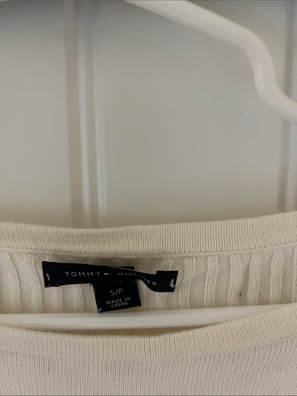 Tommy Hilfiger Ivory Top with Black Stripes - Boatneck Short Sleeve - Picture 3 of 5